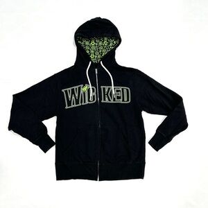Wicked Broadway Musical Black Green Zip Hoodie Sweatshirt